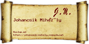 Johancsik Mihály névjegykártya