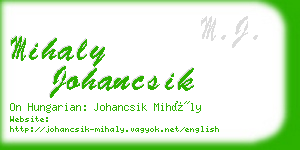 mihaly johancsik business card